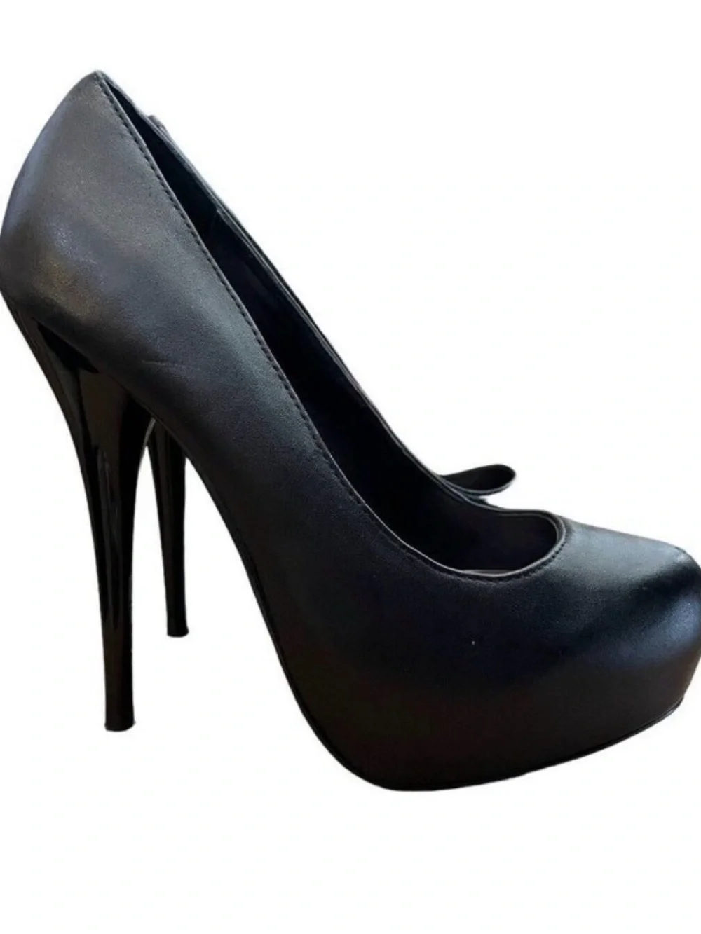 Gorgeous-20 Black Leather Ultra High Pumps Heels Pleaser Day & Night Shoes 8
